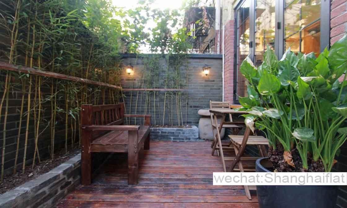 4br lane house with yard and patio in French Concession/Changle Rd