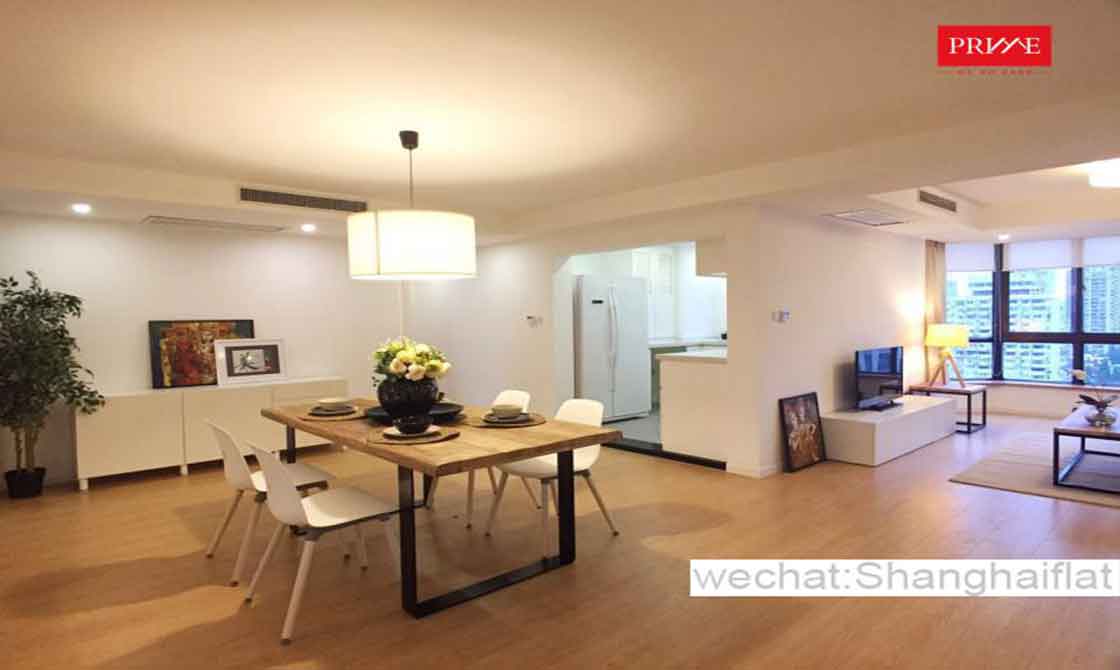 3br/2bath apartment in highrise building with heating and central AC at Jianguo rd/Ruijin rd/Dapuqiao